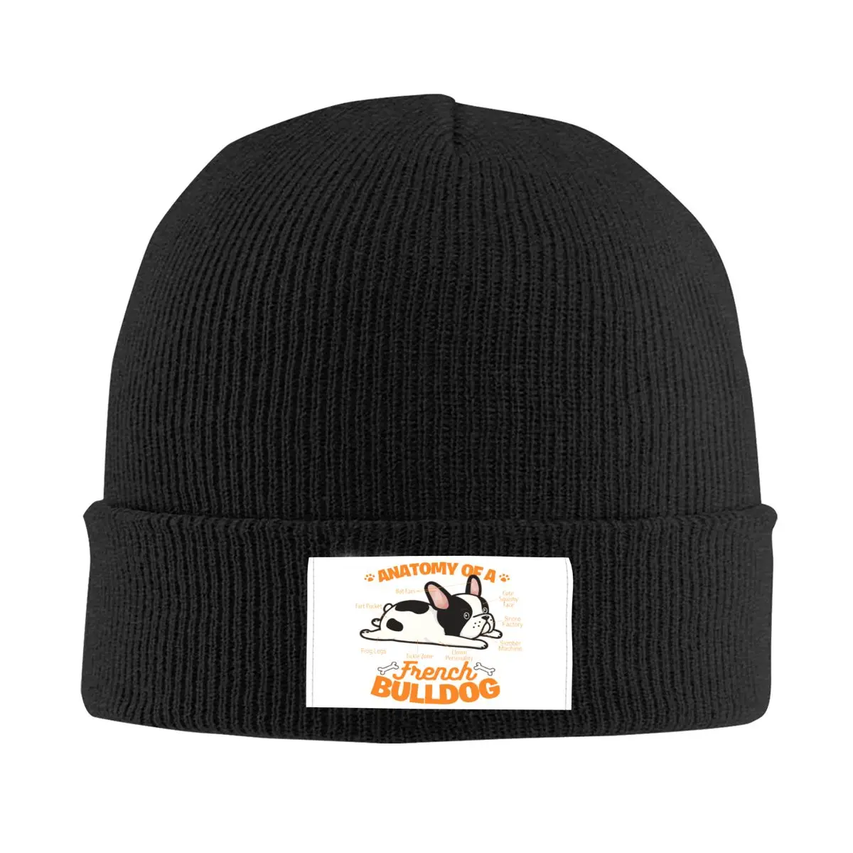 

Anatomy Of A French Bulldog Funny Pet Frenchie Dog Knit Hat Beanies Autumn Winter Hat Warm Fashion Caps for Men Women