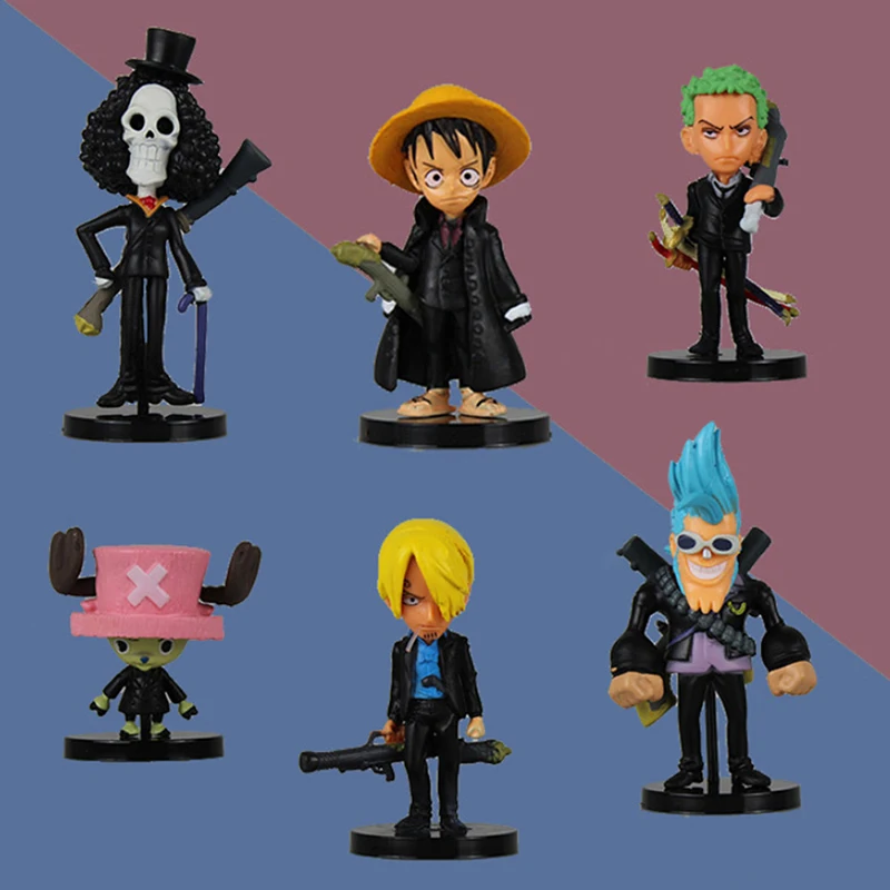 

6 шт. Аниме One Piece Фигурки ПВХ экшн-модель женская игрушка милая Luffy Nami Zoro коллекция Brinquedos полный комплект