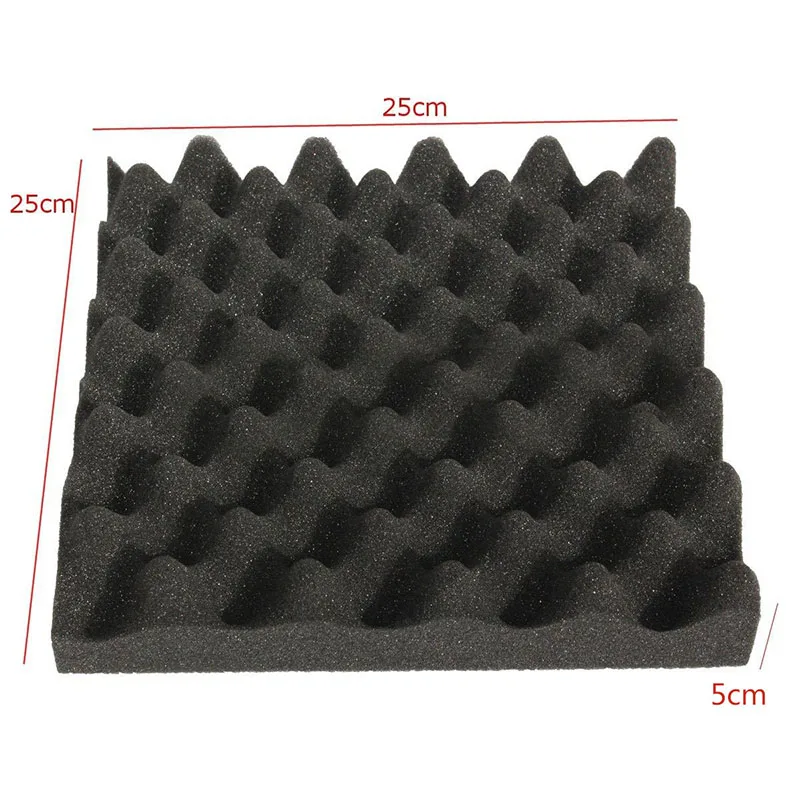 

Pro Sponge Audio Soundproofing Foams Sound Absorbing Noise Insulation KTV Wall 25*25*5cm Heat Acoustical Black