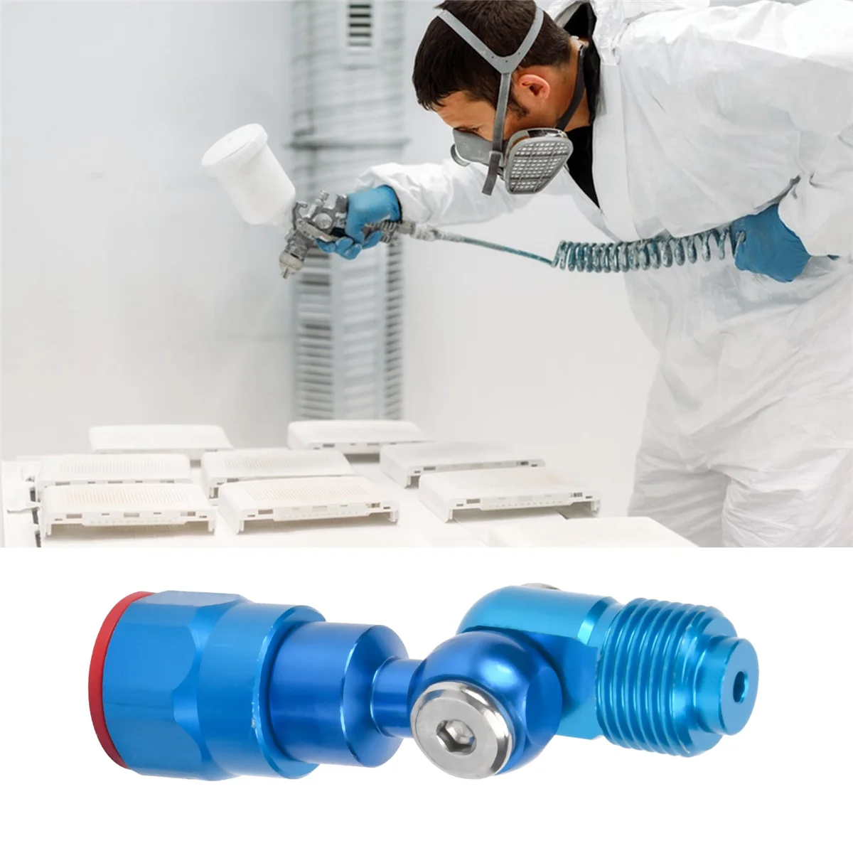 2 шт. поворотный серебристый адаптер для распылителя краски