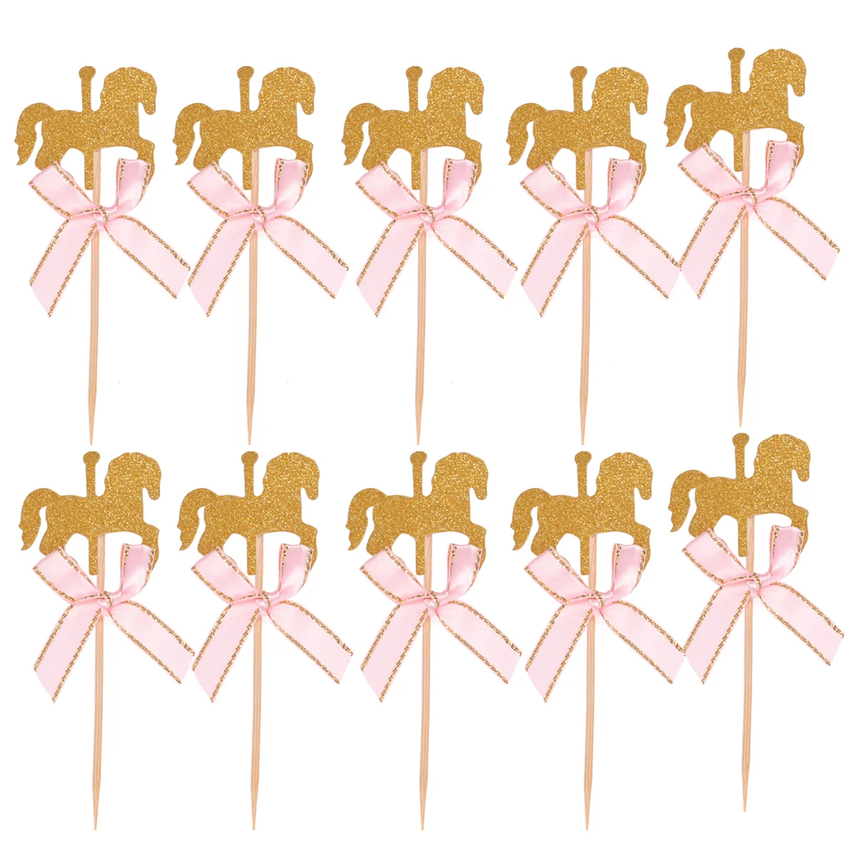 

Carousel Horse Cupcake Decorations Party Birthday Toppers Picks Supplies