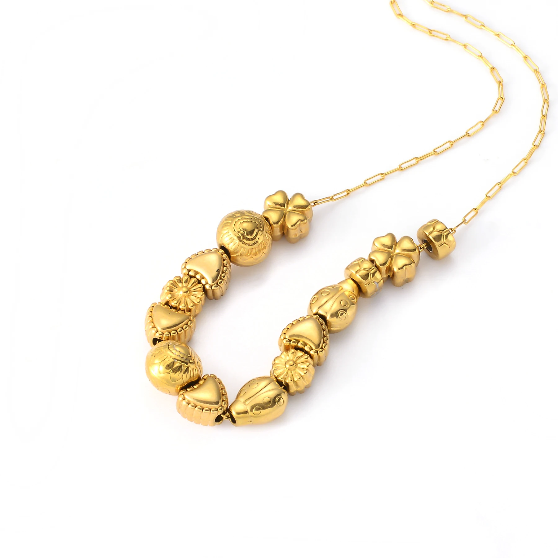 Круглые бусины-разделители из нержавеющей стали 5 шт