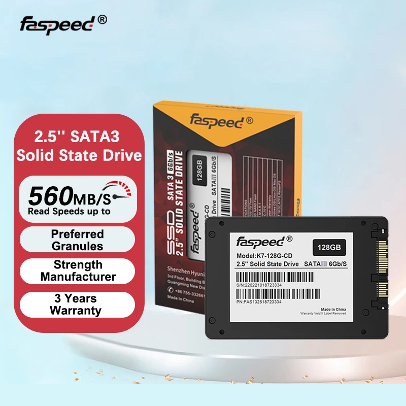 Faspeed 2.5 SATA 3 SSD 1 ТБ 256 ГБ 512 Твердотельный диск 128 Внутренний жесткий SATA3 HD для ПК