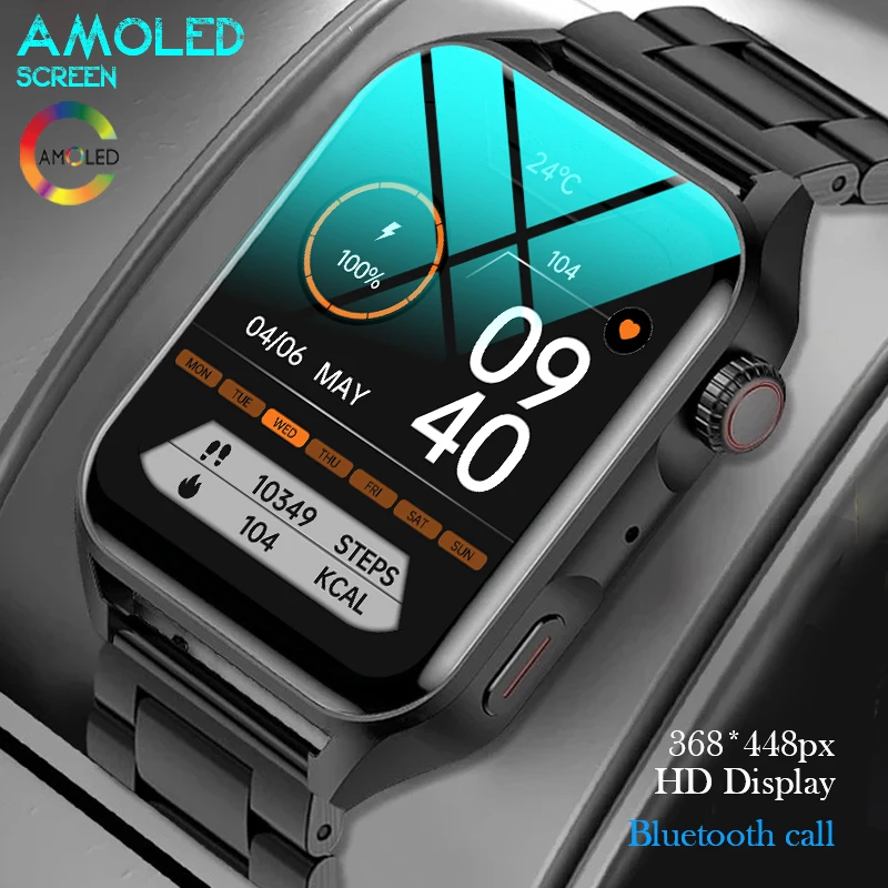 

2023 New AMOLED Smart Watch Men 1.78" HD Screen Always-on Display the time NFC Bluetooth Call IP68 Waterproof Smartwatch Women