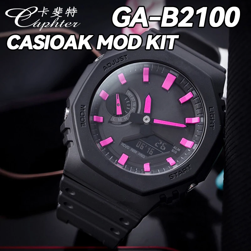 Casioak MOD Kit Watch Dial Supporter Chapter Scale Ring For Casio Gshock GA-B2100 GAB2100 Rubber Lume Watch Face Accessories