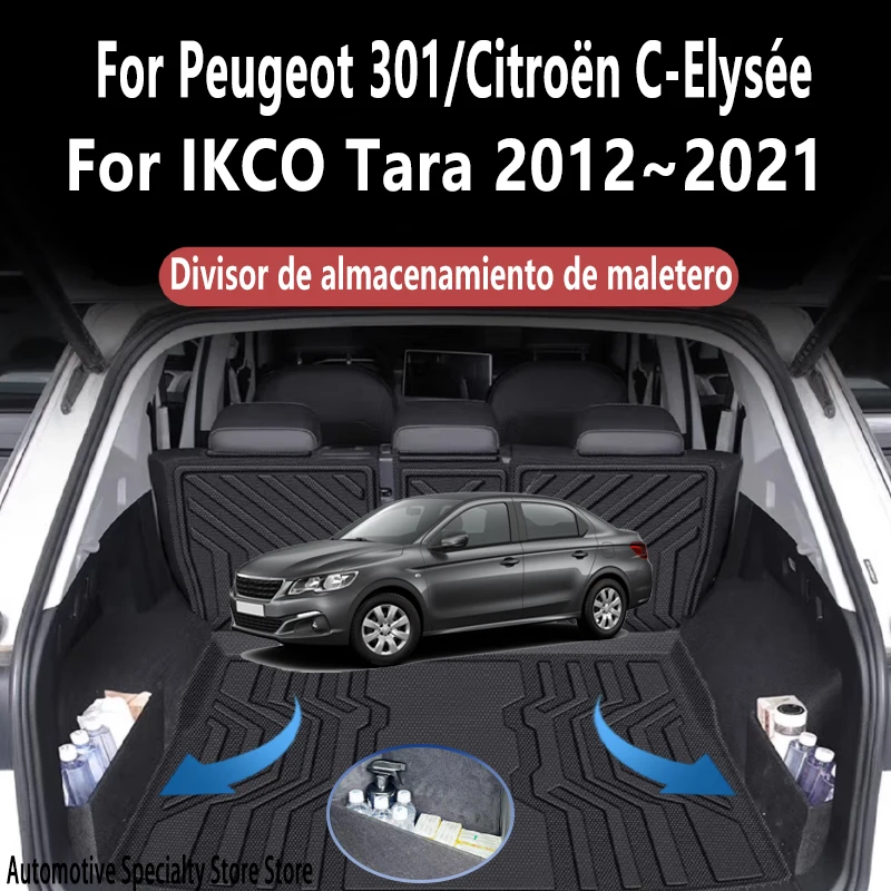 Фото Для Peugeot 301 IKCO Tara 2012~2021 2020: Утолщенная многофункциональная перегородка для багажника, аксессуары для хранения, детали интерьера автомобиля №1