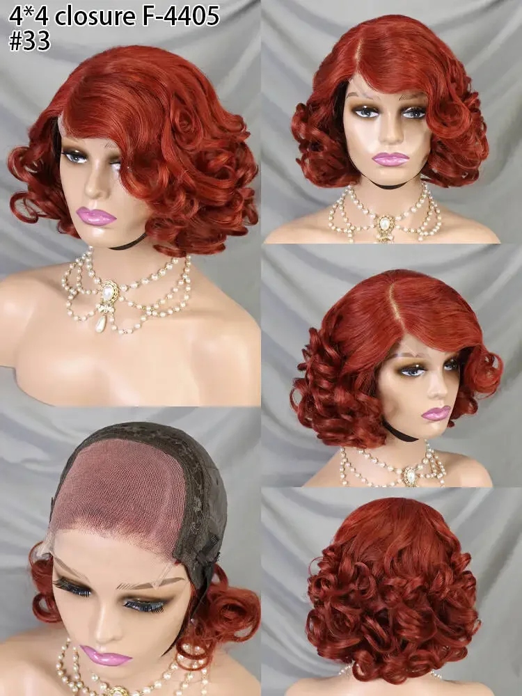 250% плотность свободная волна бесклеевой парик Боб 4*4 парики с кружевной