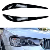 glossy black car front headlight eyebrow eyelid lamp light eyebrows sticker for bmw x3 f25 x4 f26 2014 2017 auto abs accessories