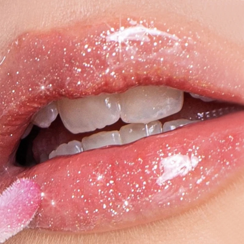 

Mirror Fine Glitter Clear Lip Gloss Pearlescent Shiny Liquid Lipstick Long Lasting Waterproof Crystal Jelly Lip Oil Care Makeup