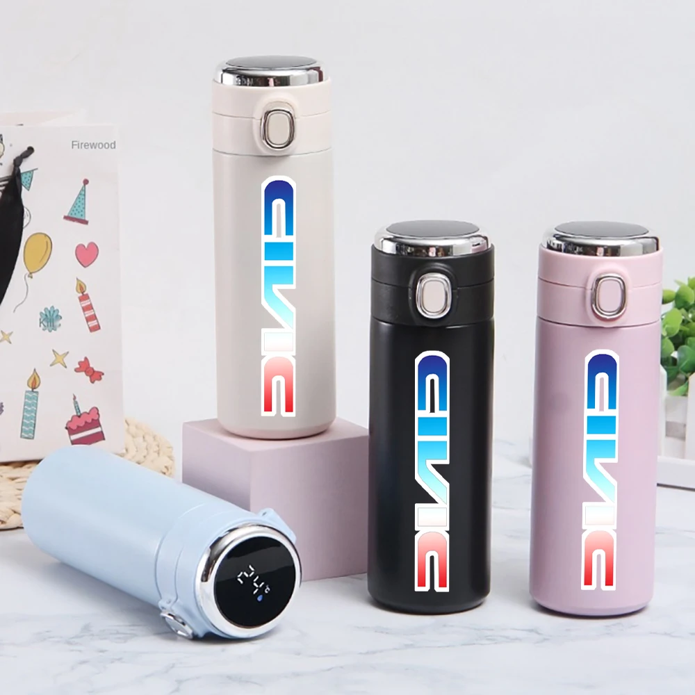 

For Honda Civic 10th 9th 8th 7th Gen 10 9 8 7 2007 2008 2009 2010 420ml Stainless Steel Thermos Touch Display Temperature Bottle