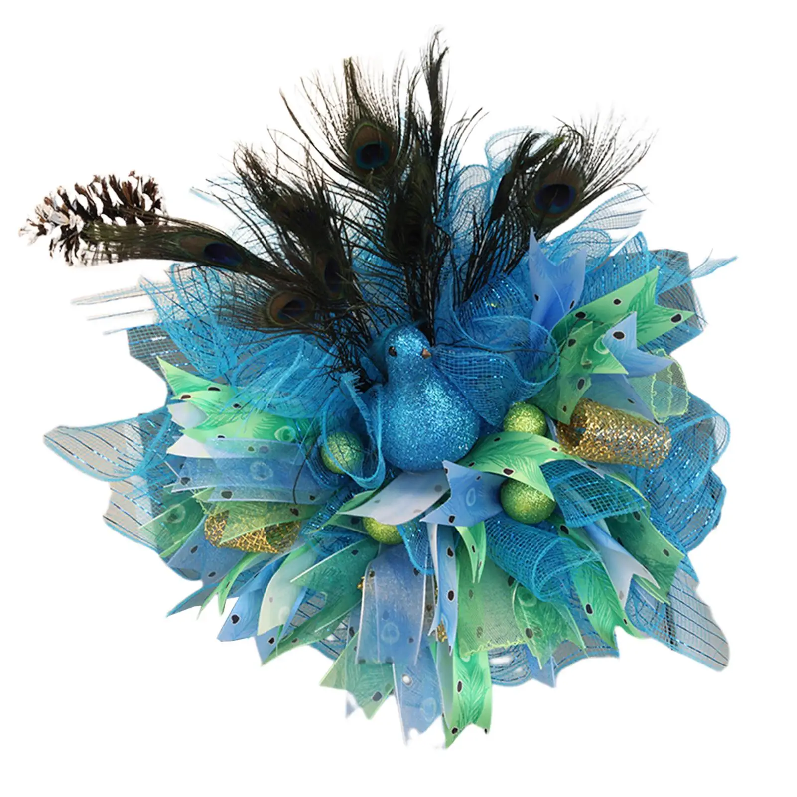 

Peacock Feathers Wreath Decoration Window Festival Gorgeous Flower Garland