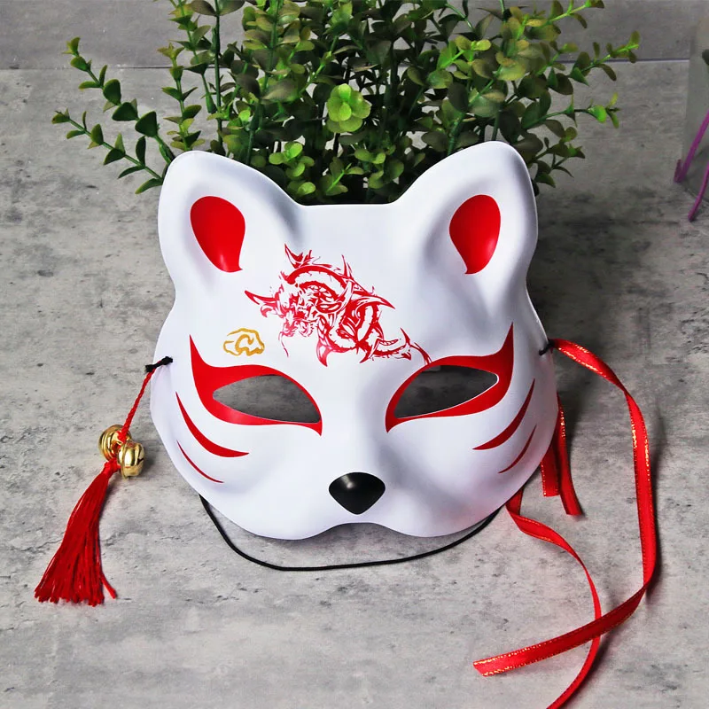 Аниме Косплэй лиса маска Японский кот кицунэ демон Убийца Маска для лица Уход за