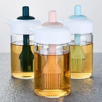 oil dispenser wide opening bottle with silicone brush leakproof condiment container bbq oil liquid seasoning bottle for kitchen