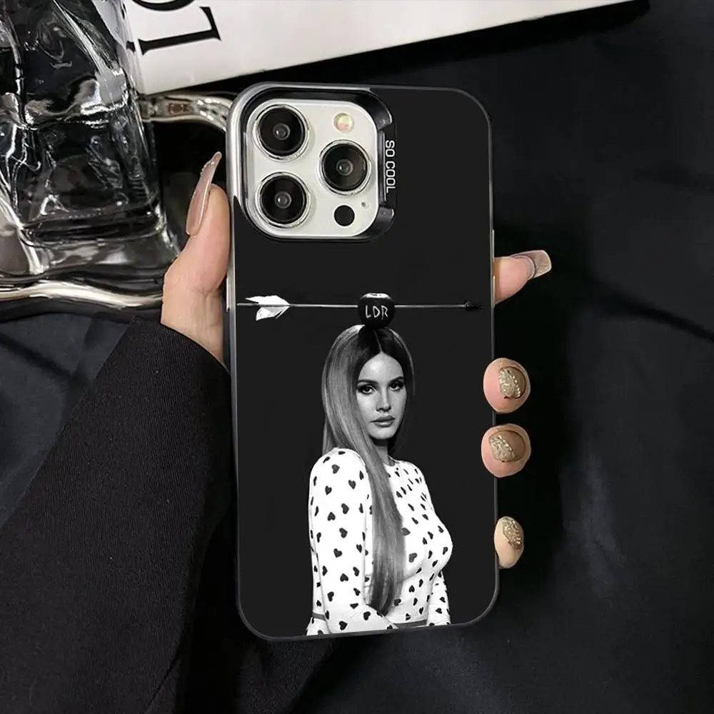 Фото Лана Дель Рей певица цветной серебристый матовый чехол для телефона iPhone 17, 16, 15, 14, 13, 12, 11 Pro Max XR Plus противоударный №5