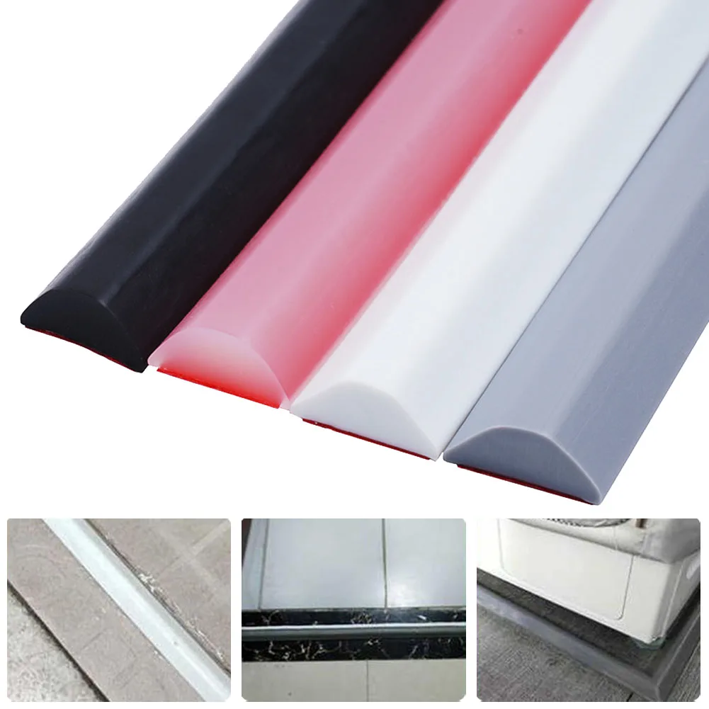 

30/50/80/100/200cm Bathroom Water Stopper Retaining Strip Shower Dam Dry&Wet Separation Barrier Self-Adhesive Door Seal Strips