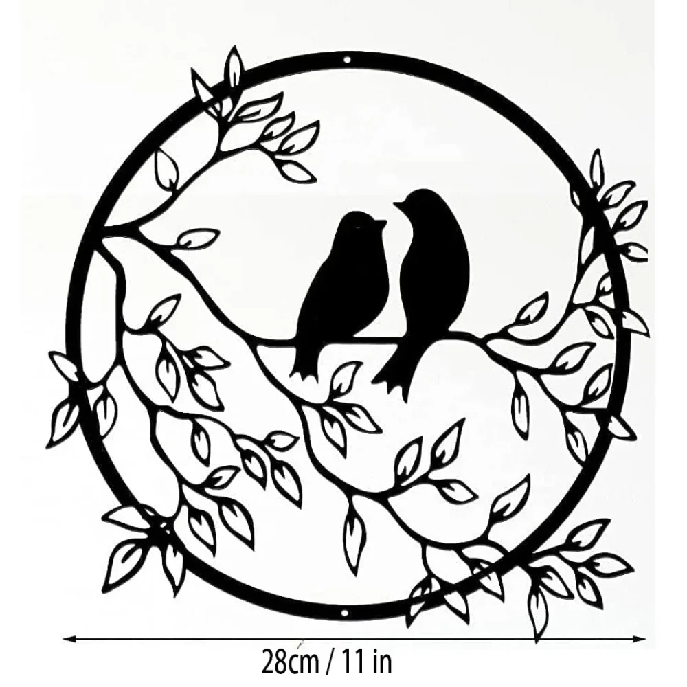 Уникальное Металлическое Украшение На Стену В Форме Птицы Ветке Дерева Цельная