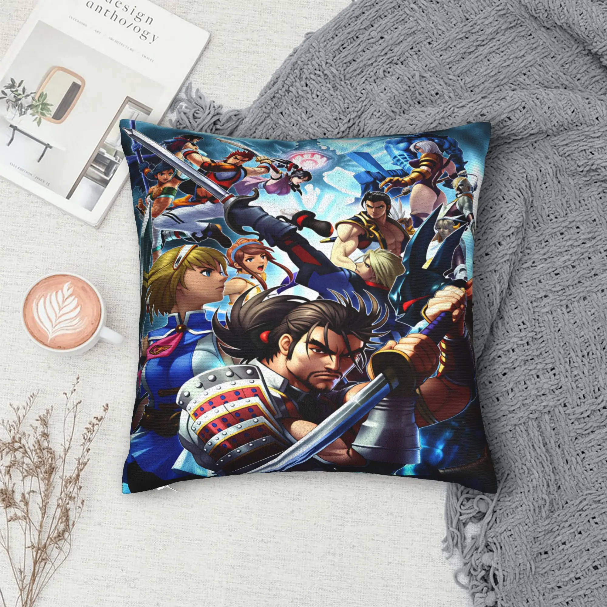 Фото Наволочка Soulcalibur, индивидуальный дизайн, ретро-стиль, модный чехол для подушки для гостиной, кровати, стула №1