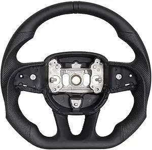 

Кожаный руль с перфорированной кожей для Dodge Challenger/Charger SRT HELLCAT 2015-2020, автомобильный руль с подогревом