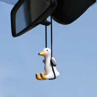 gypsum cute anime car accessorie swing duck pendant auto rearview mirror ornaments auto decoraction