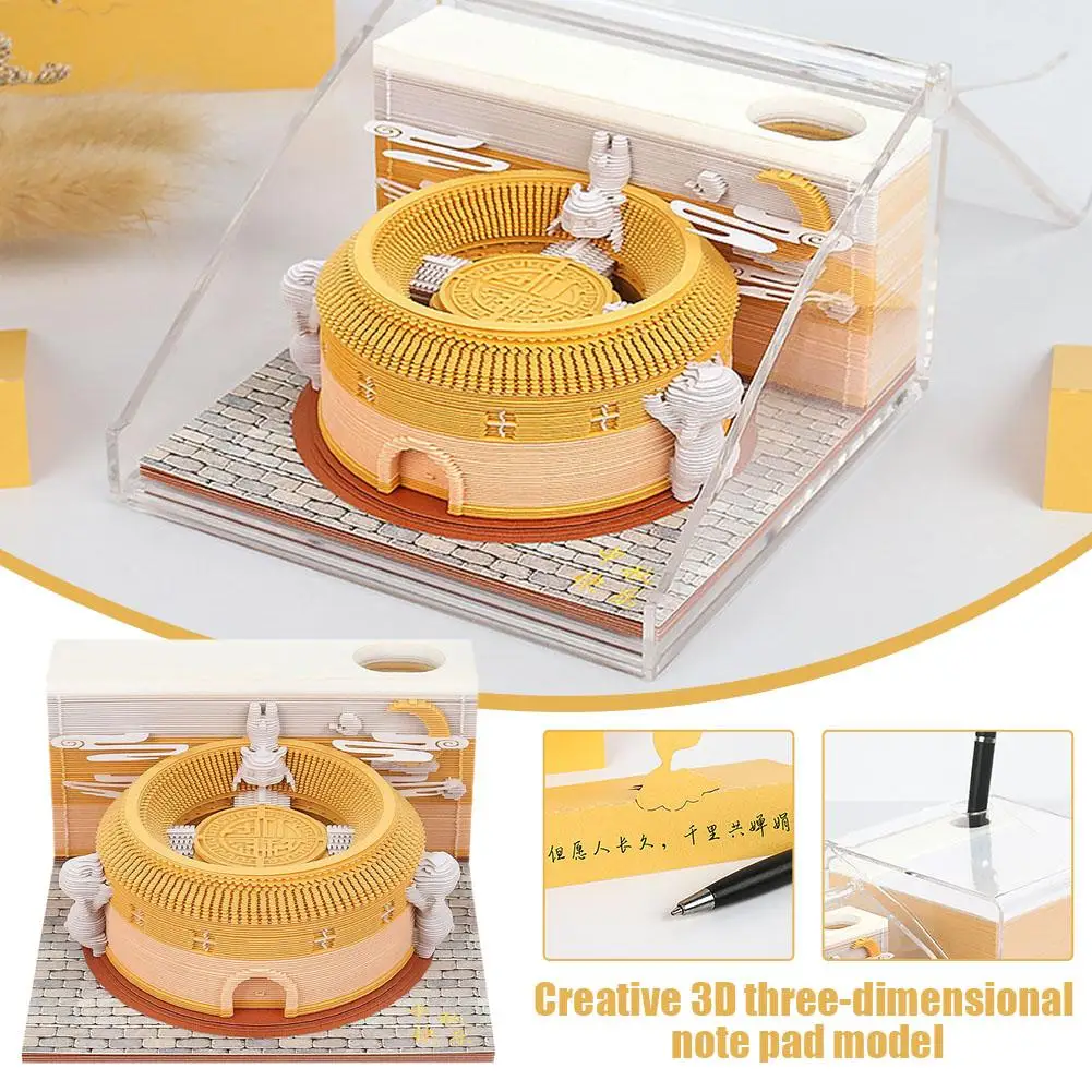 

Бумажная скульптура 3d, блокнот для записей, подарки для фестиваля средней осени, бумажные украшения, стиль Закладка с принтом R3r2