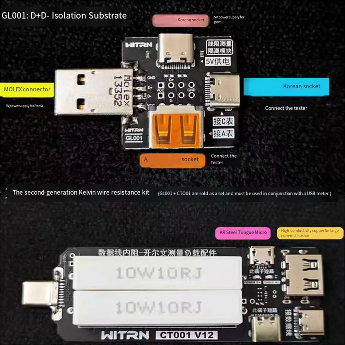 Новая электронная плата-адаптер USB-C для измерения пульсаций, сопротивления и нагрузки, многофункциональная плата для измерения напряжения и тока, электронная нагрузка USB T (art.: 3920d95c78721) - 3920d95c78721