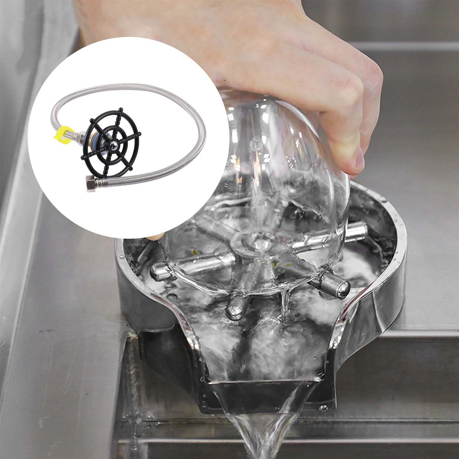 

1 Set Professional Glass Rinser Auto Head Rinser for Cup Cleaning