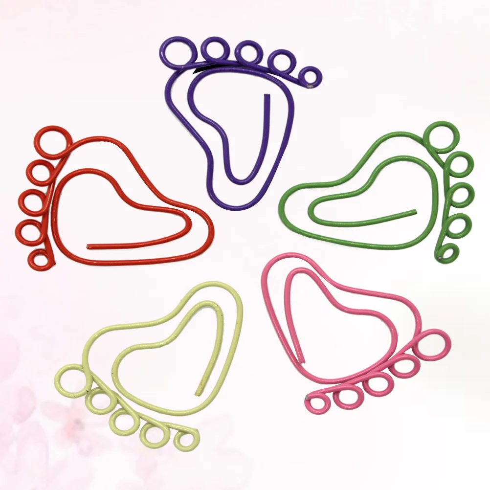 

Paper Clips Clip Bookmark Feet Pin Note Footprint Stickers Cute Shaped Shape Metal Floor Gift Decalsnursery Photo Lovely Party