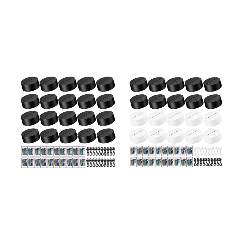 

20Pcs 3D Night LED Light Lamp Base 16 Colors LED Light Display Base,Suitable For Bedroom Kid's Room Restaurant Shop