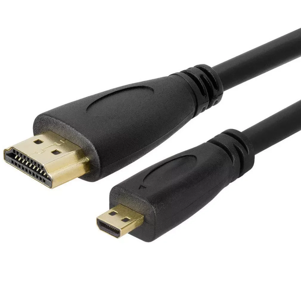 

2022New 1 M Micro HDMI-compatible To HDMI-compatible 1080p Wire Cable Adapter Tablets HDTV Exquisitely Designed Durable