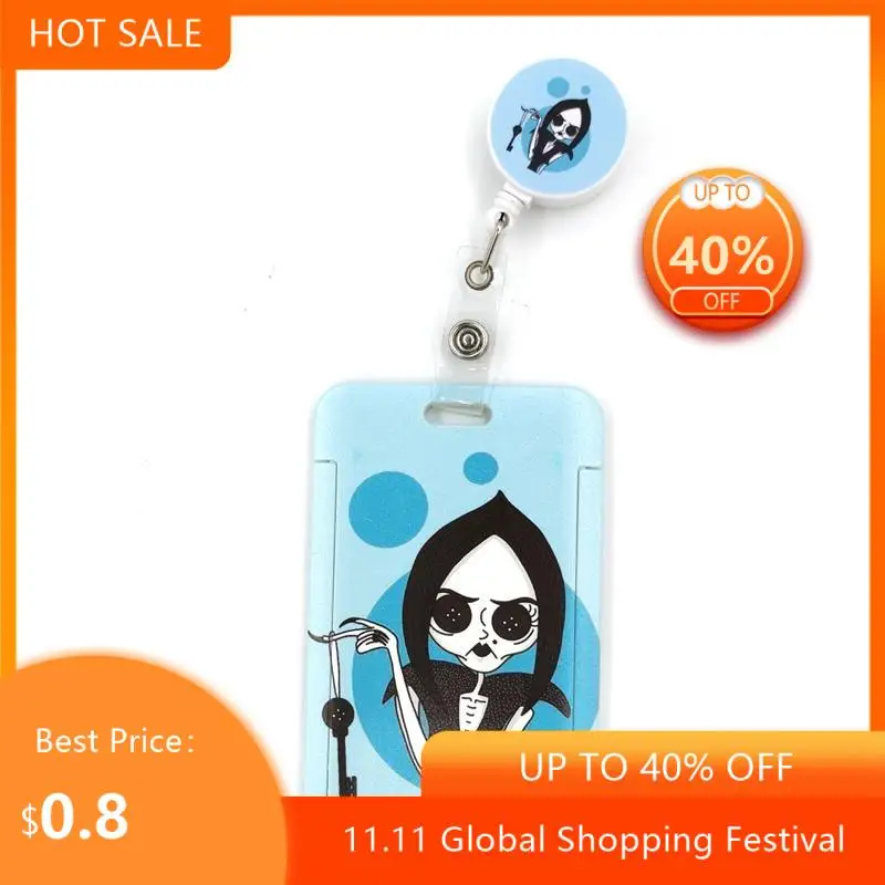 

Horror Movie Coraline Cute Credit Card Cover Lanyard Bags Retractable Badge Reel Enfermera Name Clips Card ID Card Holder Chest