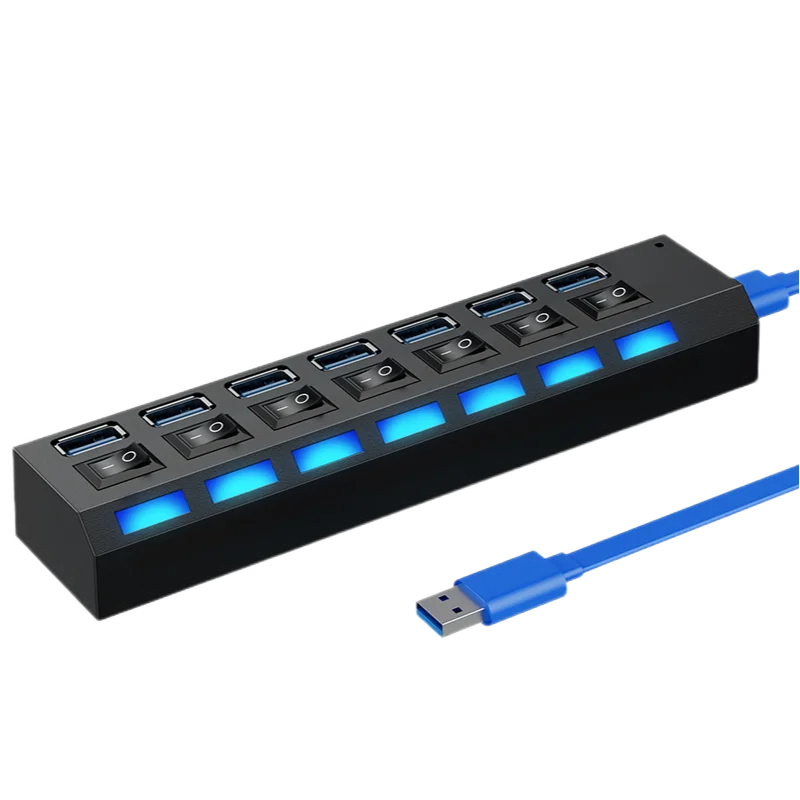 

Hub with Switch for PC USB 3.0 Hub USB Hub 3.0 Multi USB Splitter 3 Hab Use Power Adapter 4/7 Port Multiple Expander 2.0 USB3