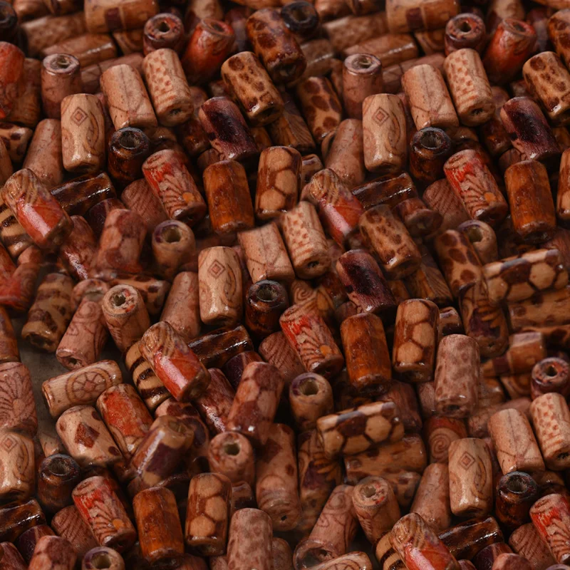 100 шт. готические деревянные свободные бусины для косичек браслет кольцо дредов