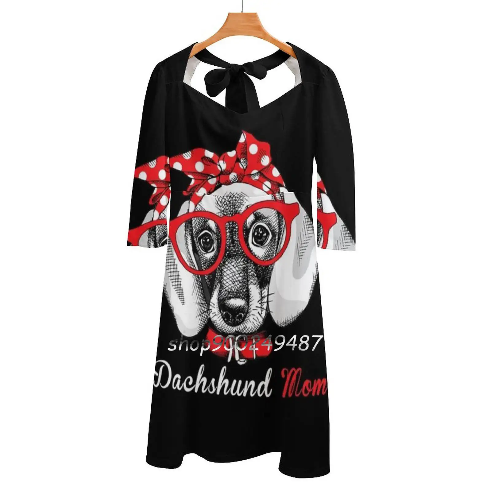 

Платье женское на День Матери с квадратным вырезом и принтом