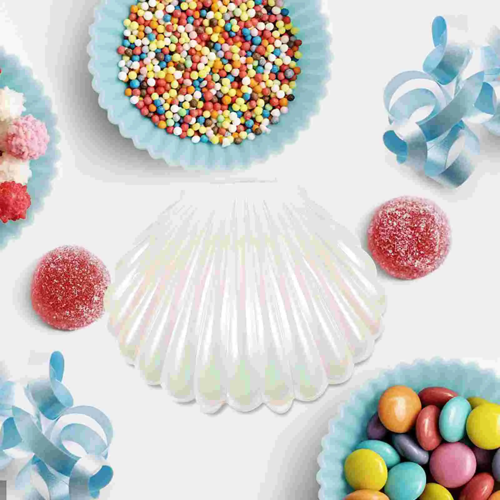

10pcs Seashell Candy Cases Small Gift Container Plastic Sea Shell Candy Holder Jewelry Case