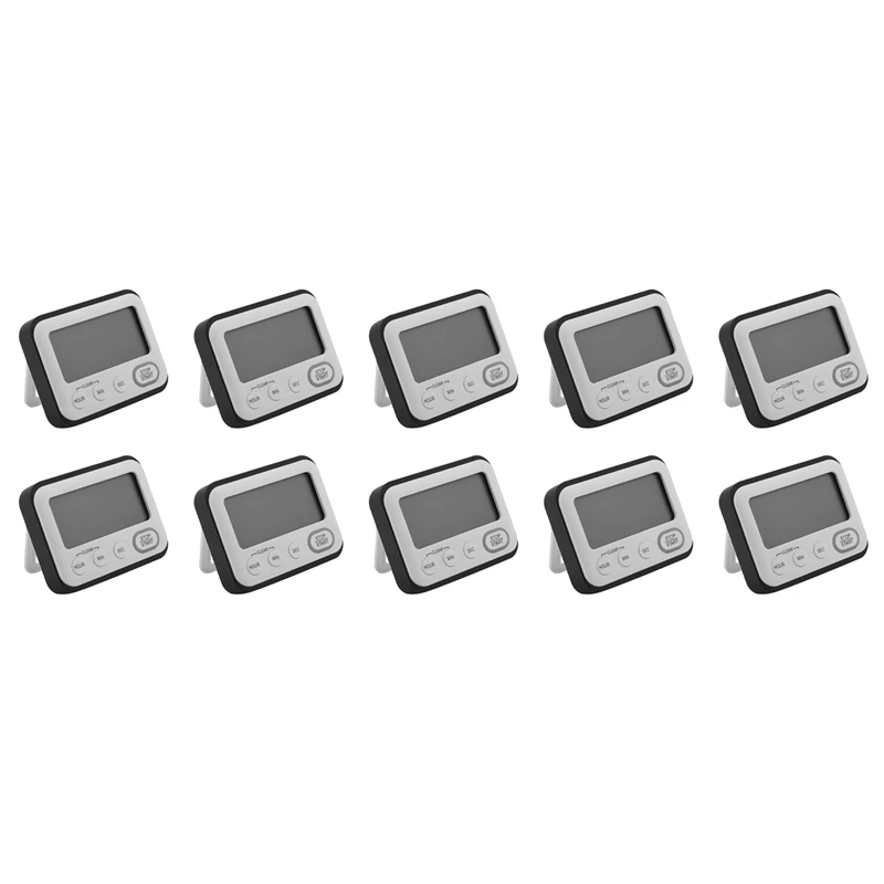 

Цифровой кухонный таймер обратного отсчета 10X: Учебный счетчик для учителей, большой ЖК-дисплей, громкий магнитный зажим, простые часы для детей