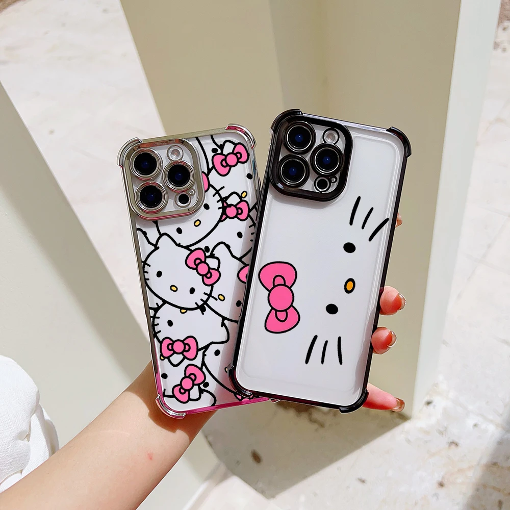 Cute Cartoon H-Hello K-KittyS Bow Phone Case For Vivo Y77 Y38 Y36 Y50 Y28 Y27 Y17 Y16 Y15s V29e V27 V25 V23 S15 5G Armor Cover