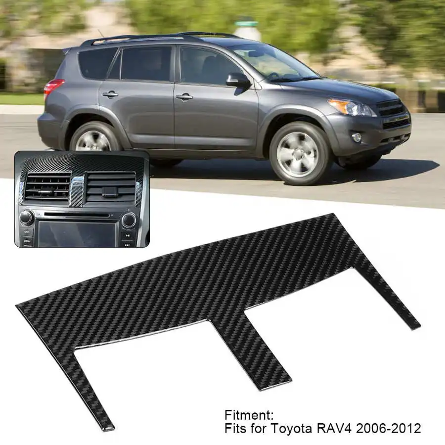 

Auto Central Control Air Vent Cover Trim Decor Sticker Carbon Fiber Fits for Toyota RAV4 2006-2012 Car Accessories