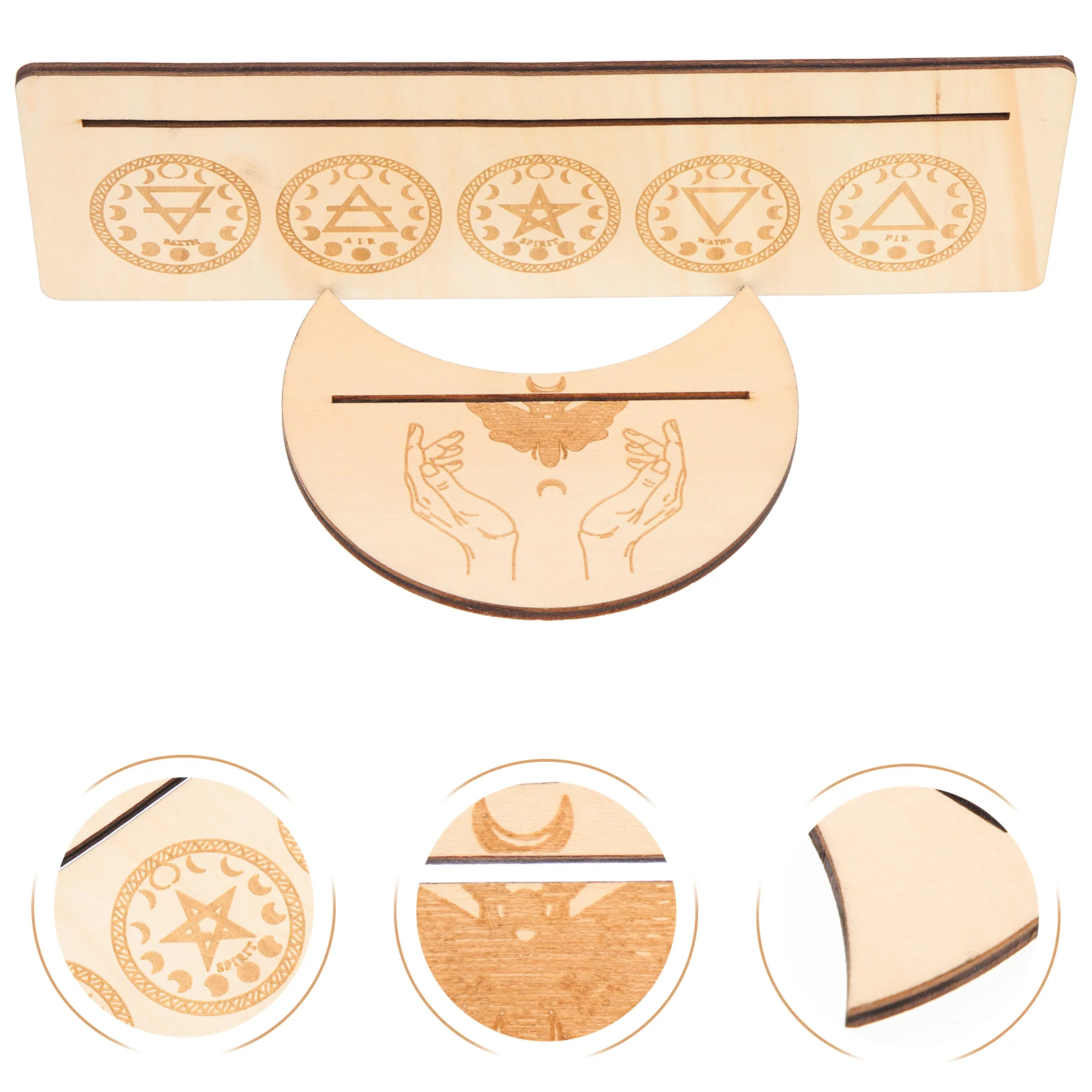 

Wooden Rectangular Card Holder Bracket Tarot Pagan Decor Trays Wear-resistant Organizer Display Brackets Clip Cards Holders