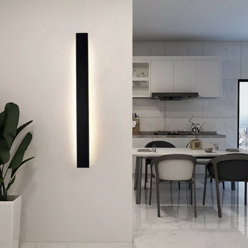 LED Wall Lamp Smart Black Iron Minimalist Decorative Indoor Living Room Villa Stair Lamp