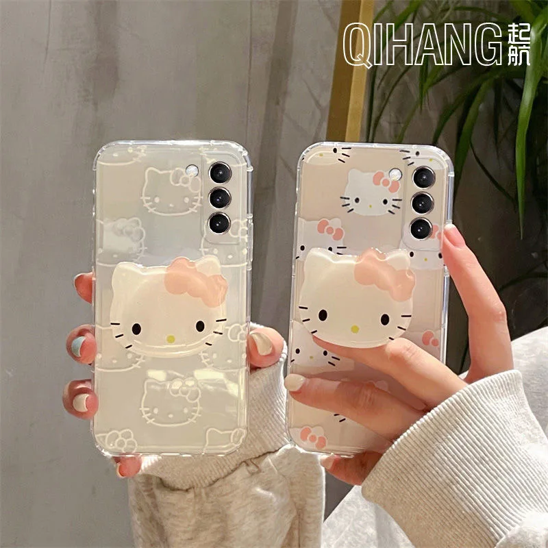 

Sanrio hello kitty With bracket cute cartoon Phone Cases For Samsung S22 Ultra S21 s23 s23 ultra A52G A32 Back Cover