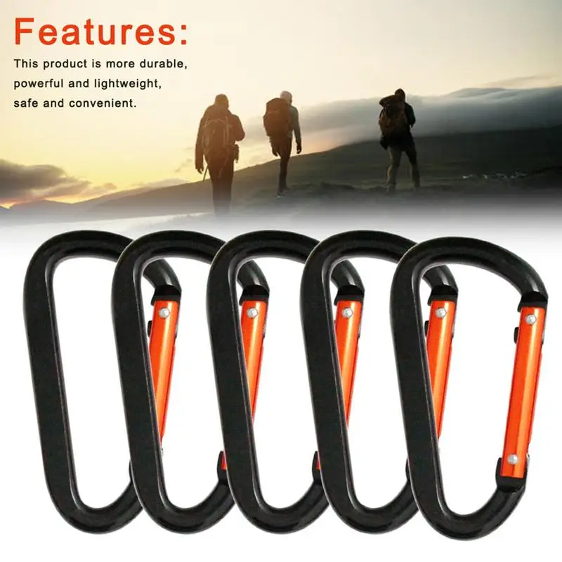 

5pcs Large Carabiner Aluminum Alloy Practical Hook Keychain Mountaineering Buckle Climbing Equipment Carabiner Camping Supplies