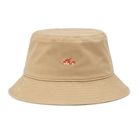 summer sunshade unisex bucket hat fire embroidery women cotton simple bob hip hop hats fashion panama beach fishing glacier cap