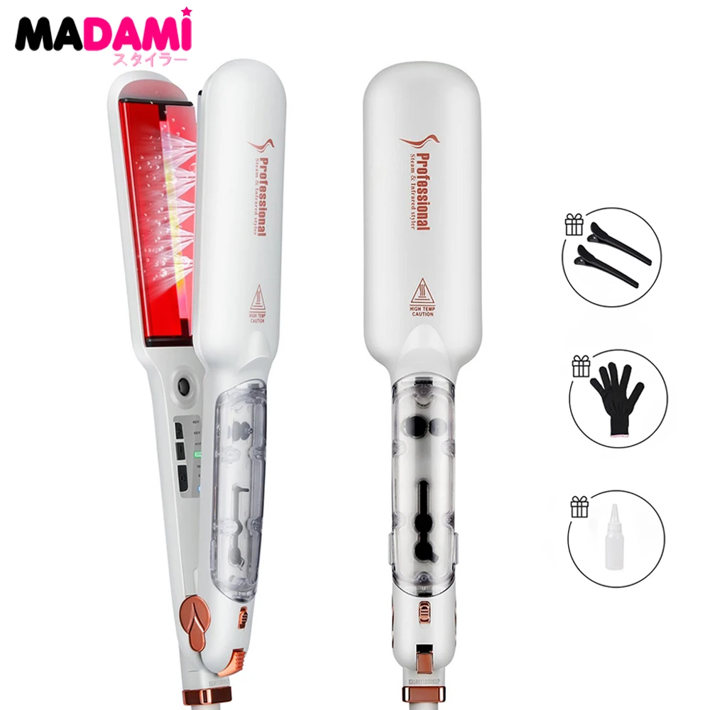 

Infrared Hair Straightener 2 Inches Tourmaline Ceramic Plate Steam Straightening Irons High Temperature Vapor Hair Flat Iron