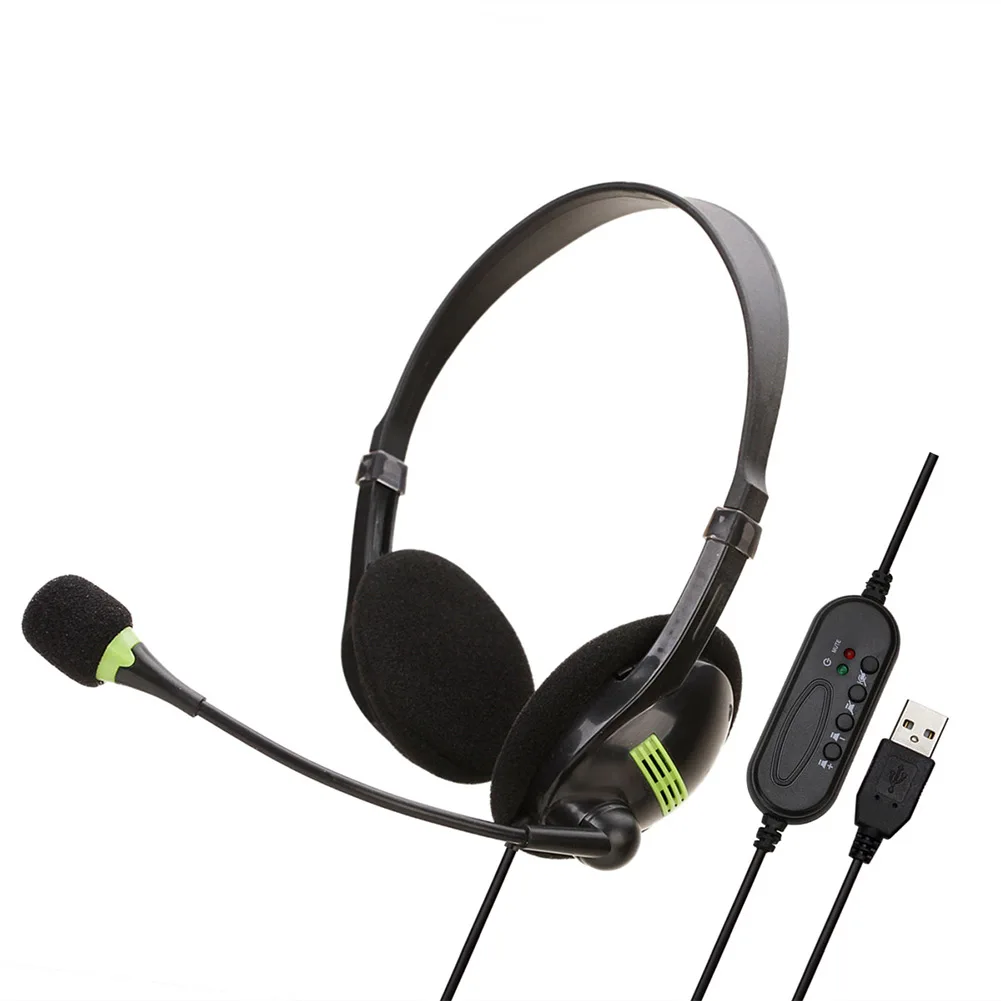 

USB Wired Headphone Earphone With Microphone Noise Canceling Computer Headset For PC Laptop Desktop School Office Headset