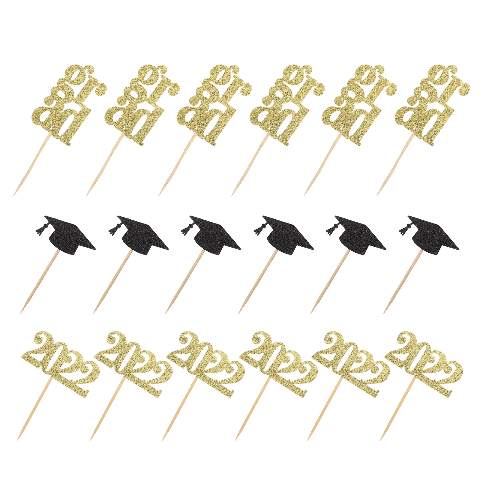 

24Pcs Ornament High School College Graduate Cake Decor Graduation Cupcake Topper Class Of 2022 Grad Party Supplies