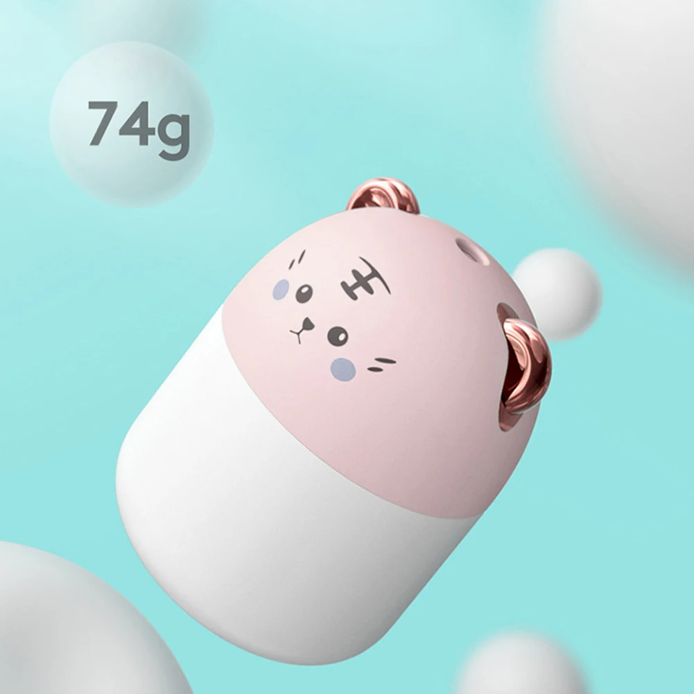 

NEW 250ml Air Humidifier Cute Kawaiil Aroma Diffuser With Night Light Cool Mist For Bedroom Home Car Plants Purifier Humificador