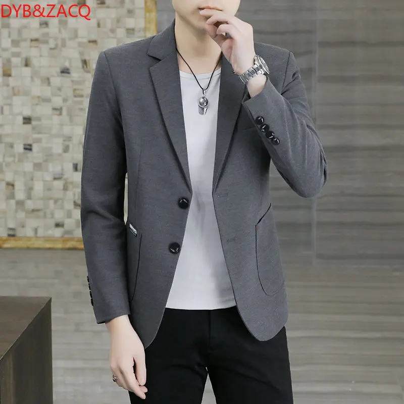 

DYB&ZACQ Quality 8XL Blazer Men Plus Size British Casual Simple Business Elite Work Conference Host Gentleman's Suit Jacket