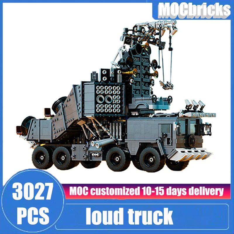 

Изготовленный На Заказ технический грузовик, универсал из фильма «Mad-Max 4 Fury-road Doof Wagon», модифицированный автомобиль, строительные блоки, игру...