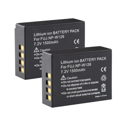 

2X Li-ion Battery for Fujifilm NP-W126 NP-W126s X-PRO1 X-PRO2 X-PRO3 Camera
