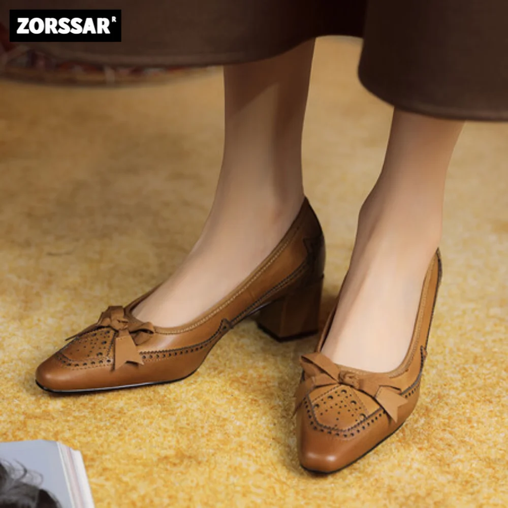 

Women High Heels Shoes 2023 Pointed Toe Shallow Mouth Shoes WomenThick-heeled Fashion Shoes Plus Size 43 Zapatos Para Mujer